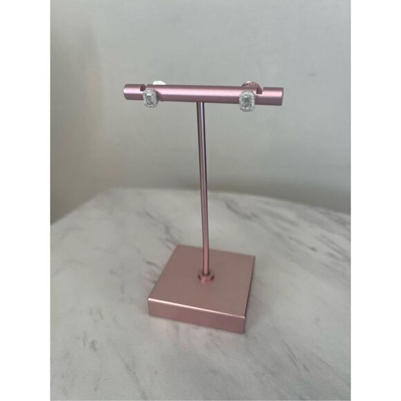 NORDSTROM Classic Simulated Diamond Stud Earrings, Sterling Silver Platinum, NWT - Picture 8 of 13